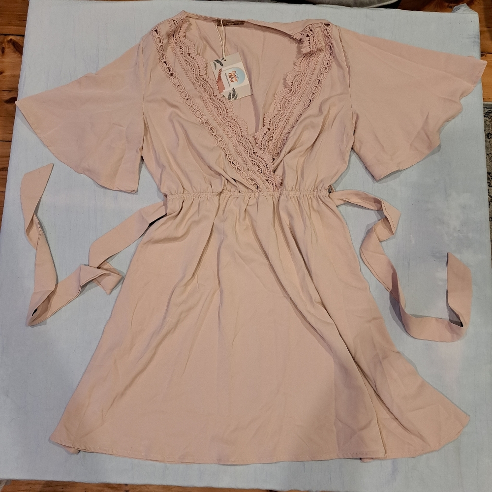 Blush pink mini dress (M)